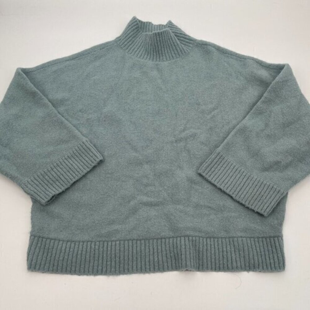 Vero Moda Womens Sweater Small Blue Gray Mock Neck Pullover Dolman Knit Stretch
